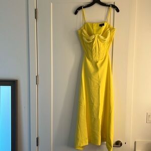 Revolve Bardot Martini Midi Dress in Limoncello